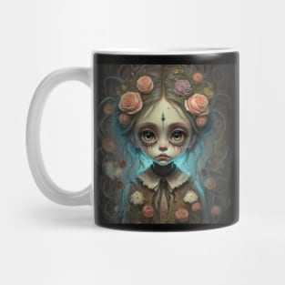 Haunted cute little girl with roses Mug